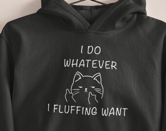 wallpapers Middle Finger Cat Hoodie etsy