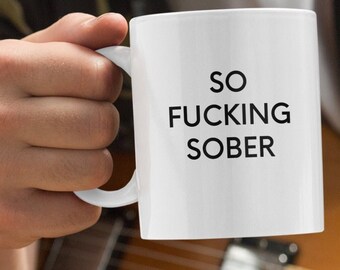 Regalo sobrio, regalo di sobrietà per uomo o marito, regalo di 1 anno di sobrietà per amici e familiari divertenti, tazza di sobrietà, regalo di caffè di sobrietà AA