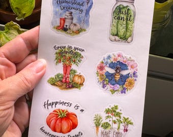 Vinylstickers met tuinthema (4 x 6 inch)