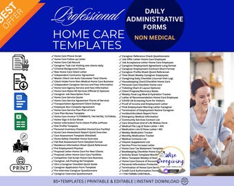 Non-Medical Home Care Business Forms Bundle: USA State Compliant Agency Forms (MS Word, Excel)