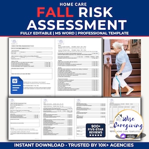 Home Care Fall Risk Assessment Template: Client Safety, MS Word (Printable)