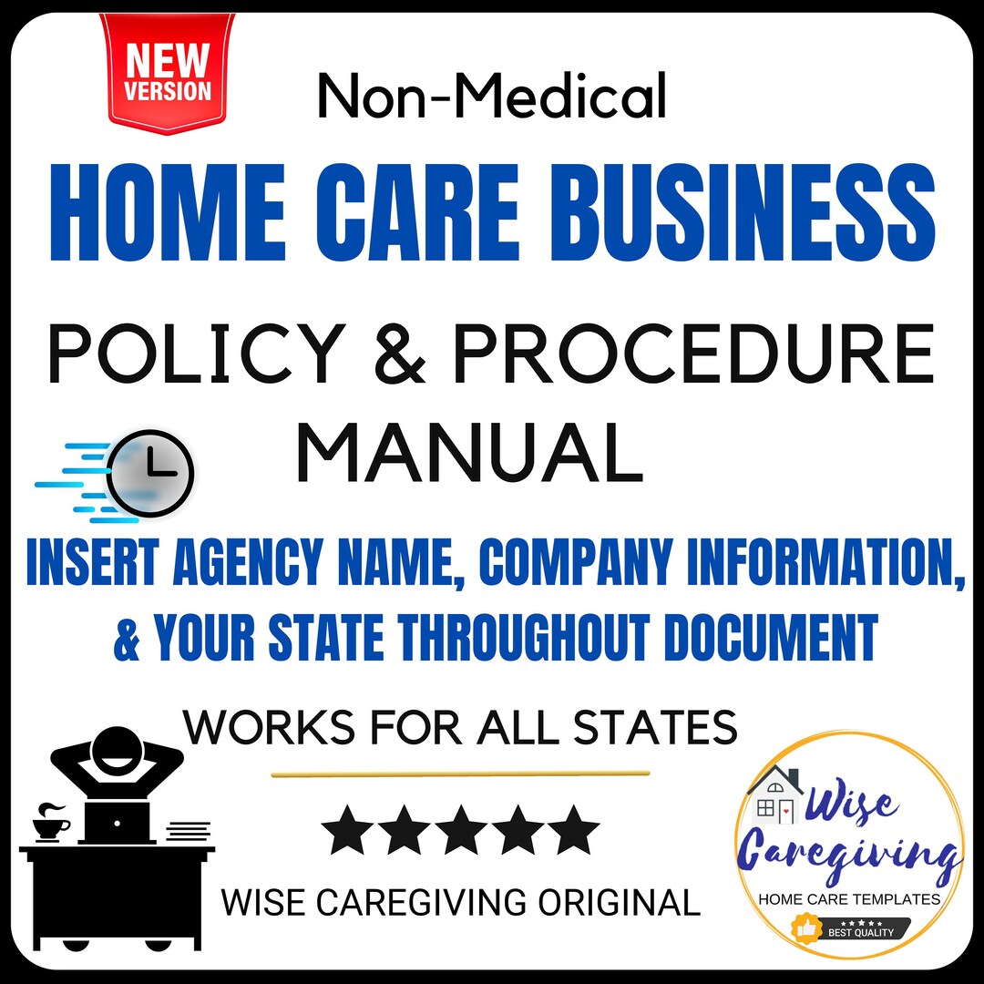 Personal Care Policy And Procedure Manual Template Specific Etsy