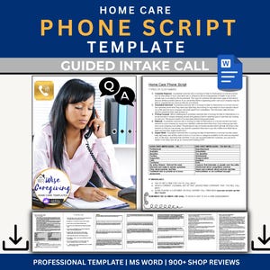 Phone Script Template: Non-Medical Home Care Business | Guided Intake Phone Conversation | MS Word
