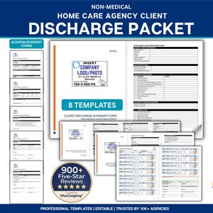 Client Discharge Packet: Home Care Service Termination Forms | Agency Template Bundle | MS Word