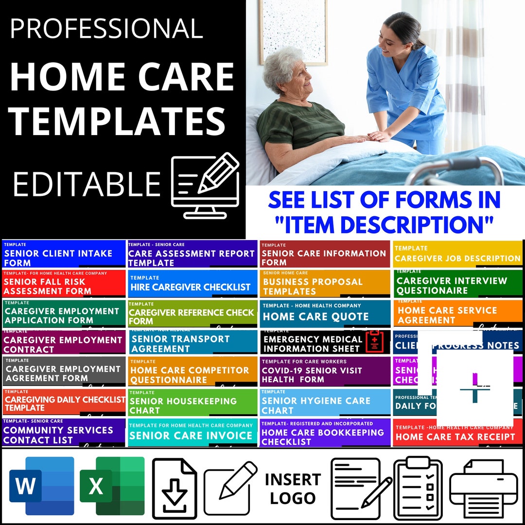 Home Care Templates Bundle Client Intake Forms Assessments - Etsy