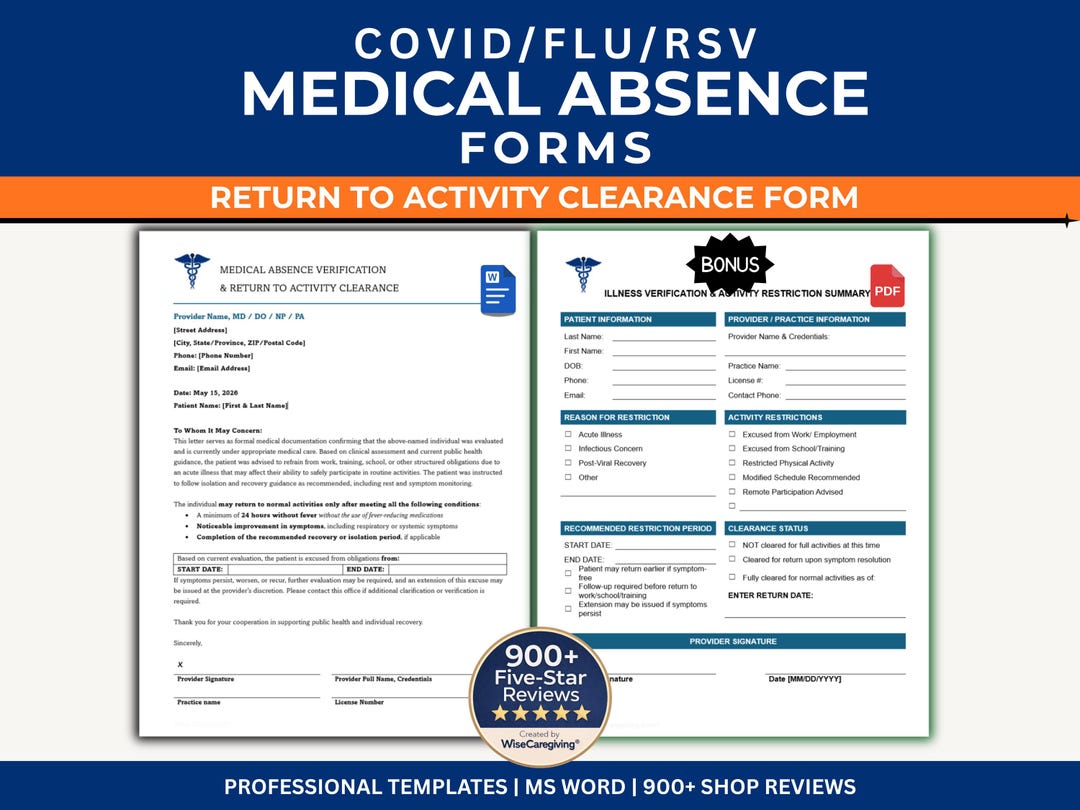 Medical Absence Verification Letter: Return to Work or School ...