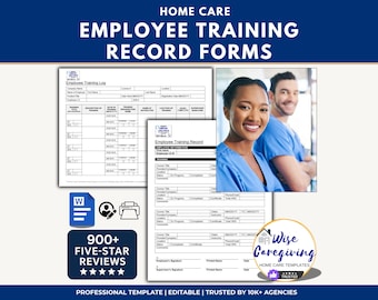Home Care Employee Training Record Form Templates: Non-Medical Services | Editable Agency Forms (Printable)