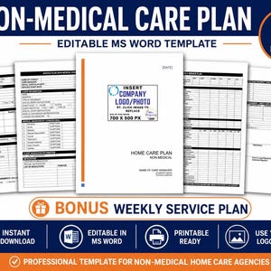 Home Care Planning: Non Medical Client ADL's, Weekly Service Form Included, MS Word