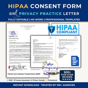 US HIPAA Home Care Templates: Client Consent & Notice of Privacy Practices Templates | Compliant Document