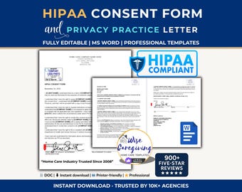 HIPAA Home Care Templates: Client Consent & Notice of Privacy Practices Templates | Compliant Document