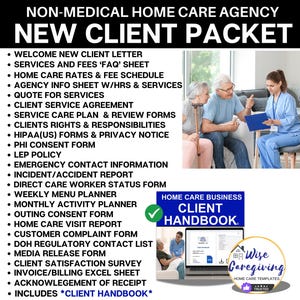 Home Care Client Packet, Professional Editable Document Templates, Agency Forms for New Clients, State Compliant, Insert Logo, MS Word Docs