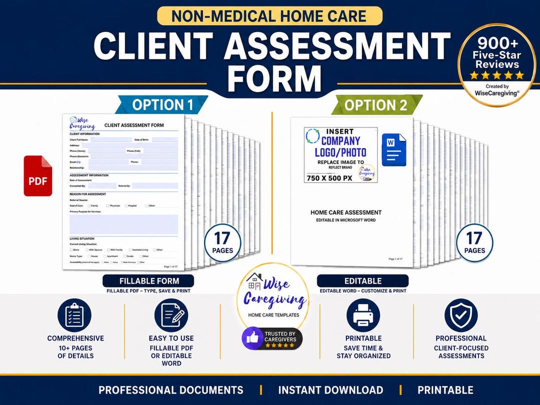 Non-medical Home Care Client Assessment Template: Client Information ...
