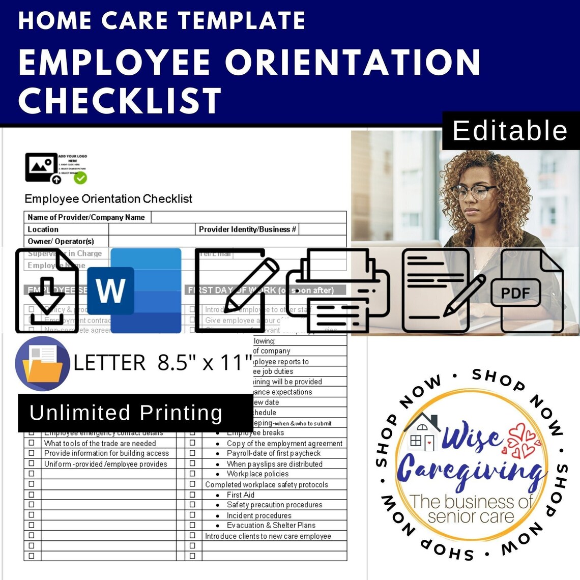 Employee Orientation Checklist Home Care Training Log Agency Etsy Canada