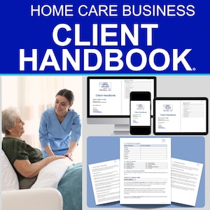 Home Care Agency Client Handbook Template, Welcome Manual for Non-Medical Services, MS Word with TOC, Customizable & Print Document