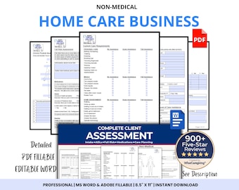 Home Care Client Assessment Template, Fillable Form (MS Word & PDF)