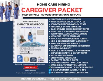 ULTIMATE Caregiver Employee Packet: US Non-Medical Home Care Business | Customizable Forms & Client Handbook | Editable