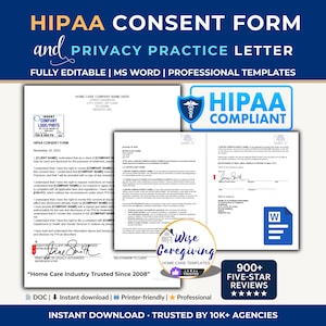 HIPAA Client Consent Form & Notice of Privacy Practice, Non Medical Home Care Business Templates
