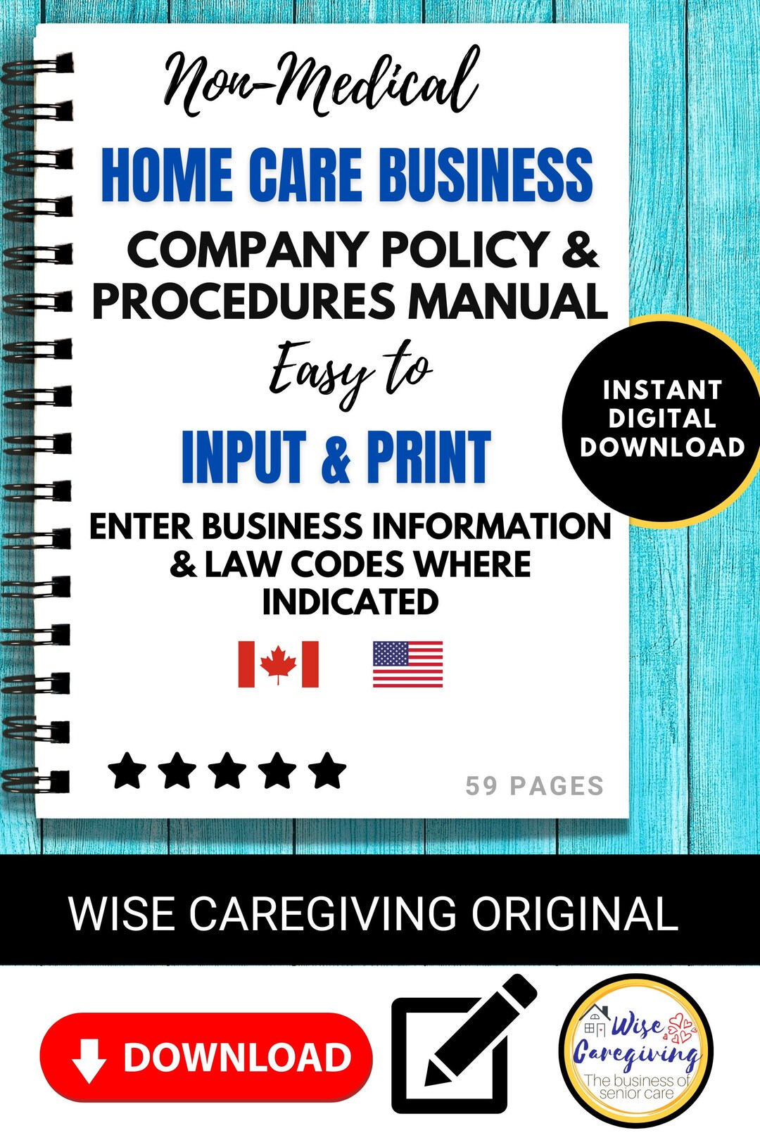 Personal Care Policy and Procedure Manual Template Specific Etsy
