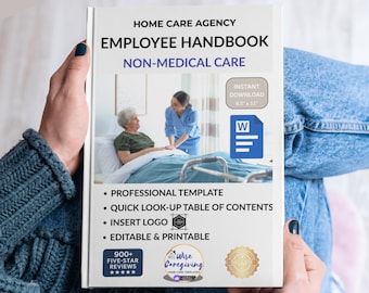 Home Care Employee Handbook Template | Agency Policy & Procedures Manual | MS Word | Editable