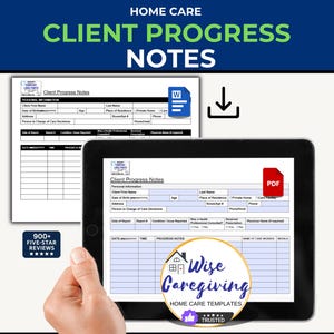 Home Care Client Progress Notes Template: Non-Medical Services | MS Word | PDF Fillable | Printable