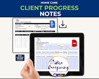 Home Care Client Progress Notes Template: Non-Medical Services | MS Word | PDF Fillable | Printable