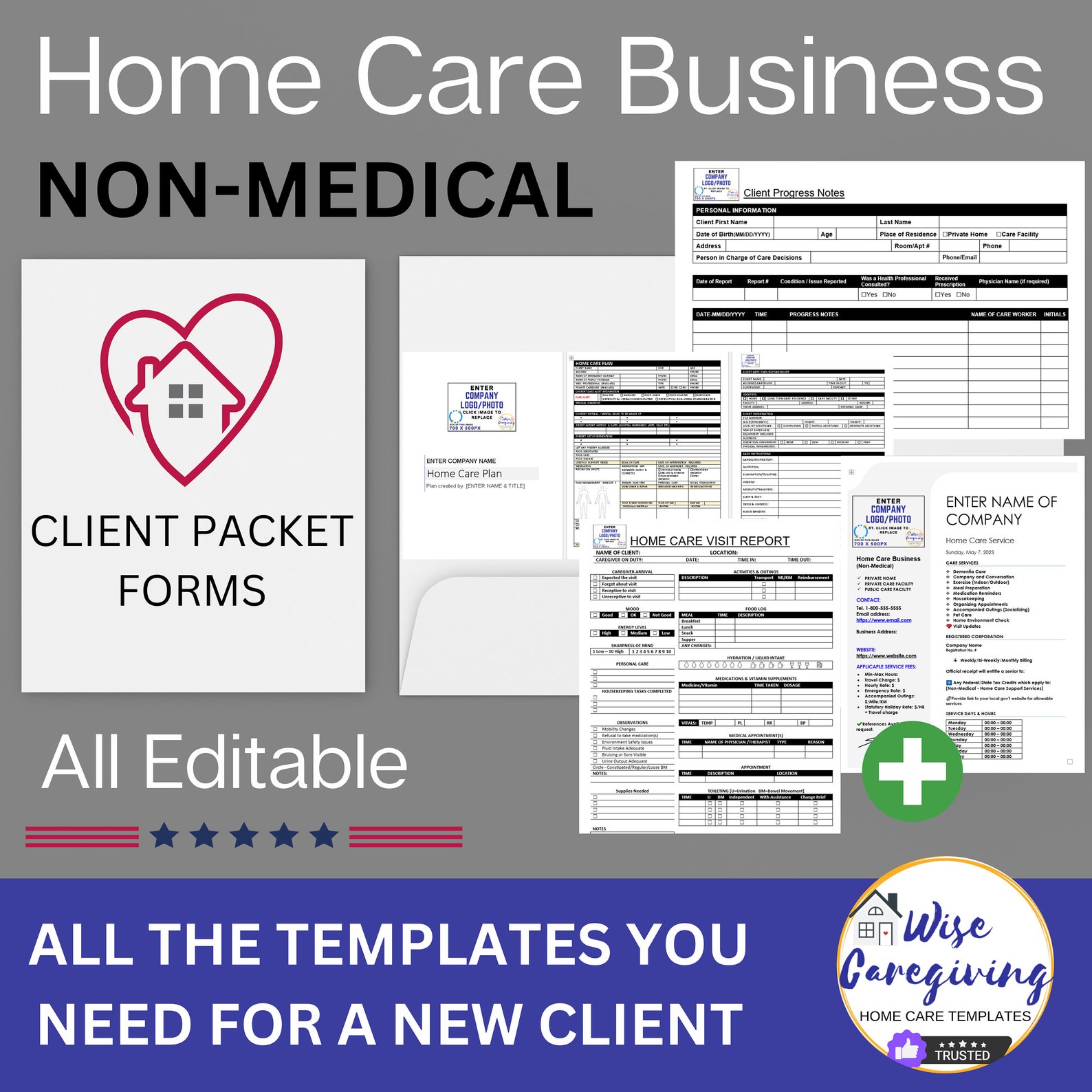 Home Care Client Intake Folder, Professional Editable Agency Form ...