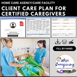 Non-Medical ADL Care Plan Form Template for Trained & Certified Workers, HHA Service Requirement Chart, PDF, Print and Fill by Hand