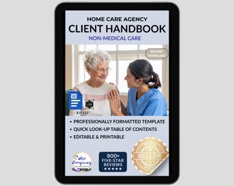 Client Care Handbook, Home Care Service Guide Template for New Clients, MS Word, Printable