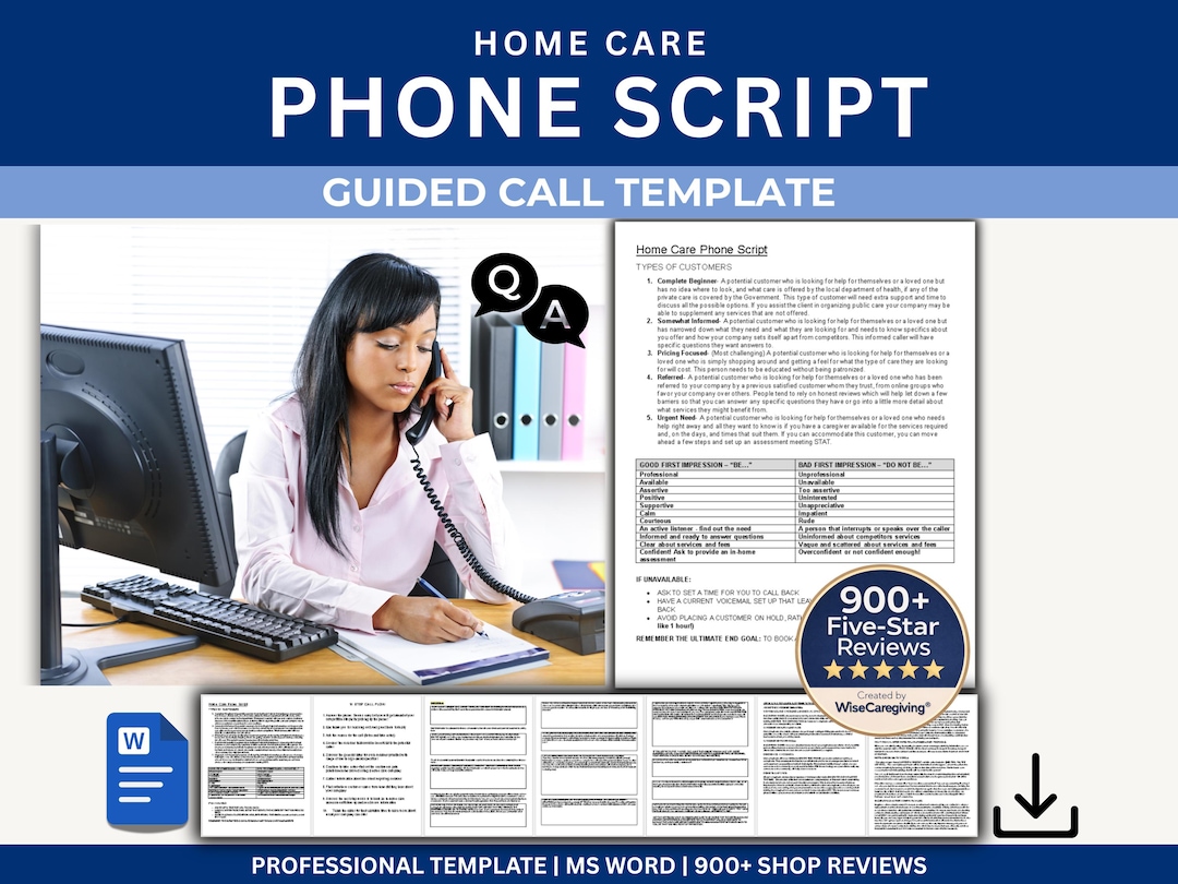 Phone Script Template: Non-medical Home Care Business | Guided Intake ...
