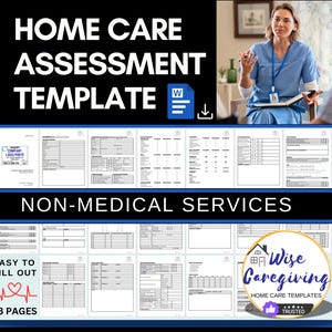 Home Care Assessment Template, Non Medical Service Requirements Form, Client Information, Editable Document, MS Word, Editable, Printable