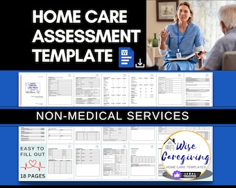 Home Care Assessment Template, Non Medical Service Requirements Form, Client Information, Editable Document, MS Word, Editable, Printable