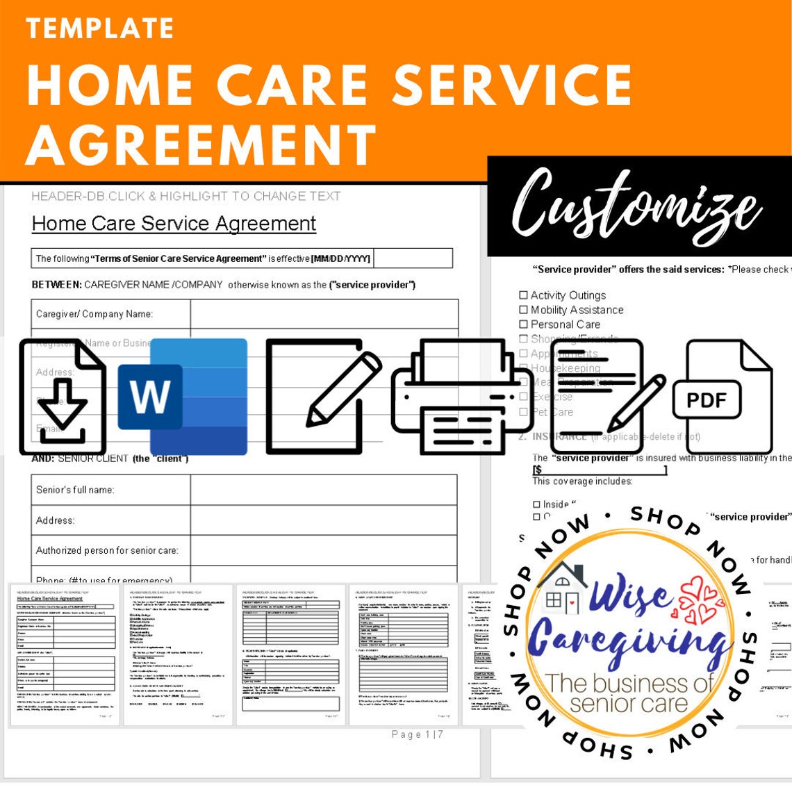 Home Care Agreement Template