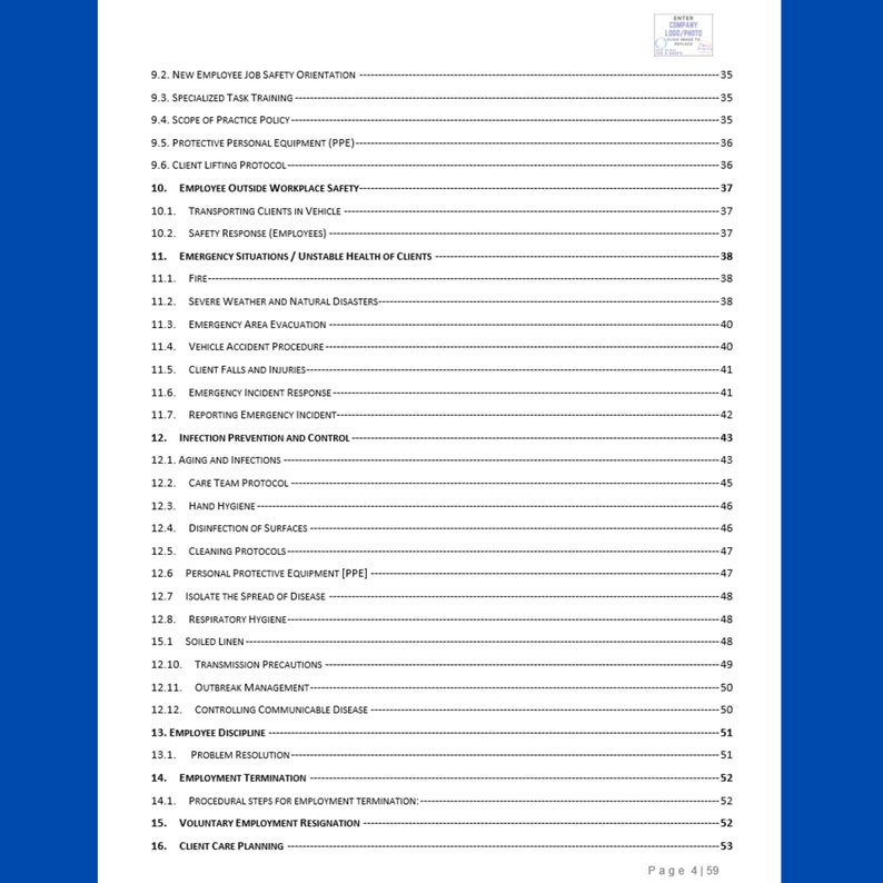 Personal Care Policy and Procedure Manual Template Specific Etsy