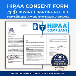 Privacy Practice Letter HIPAA & Consent Form Template: USA Non-Medical Home Care Agency (MS Word)