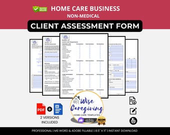 Fillable Home Care Client Acuity Form: Non-Medical Template | Care Requirement Evaluation | MS Word & PDF