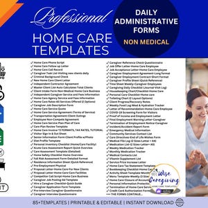 Home Care Agency Forms Bundle: Non-Medical Client & Employee Templates (Word, Excel, PDF)
