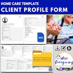 Home Care Senior Client Profile Template: Non-Medical Services | Editable MS Word Document