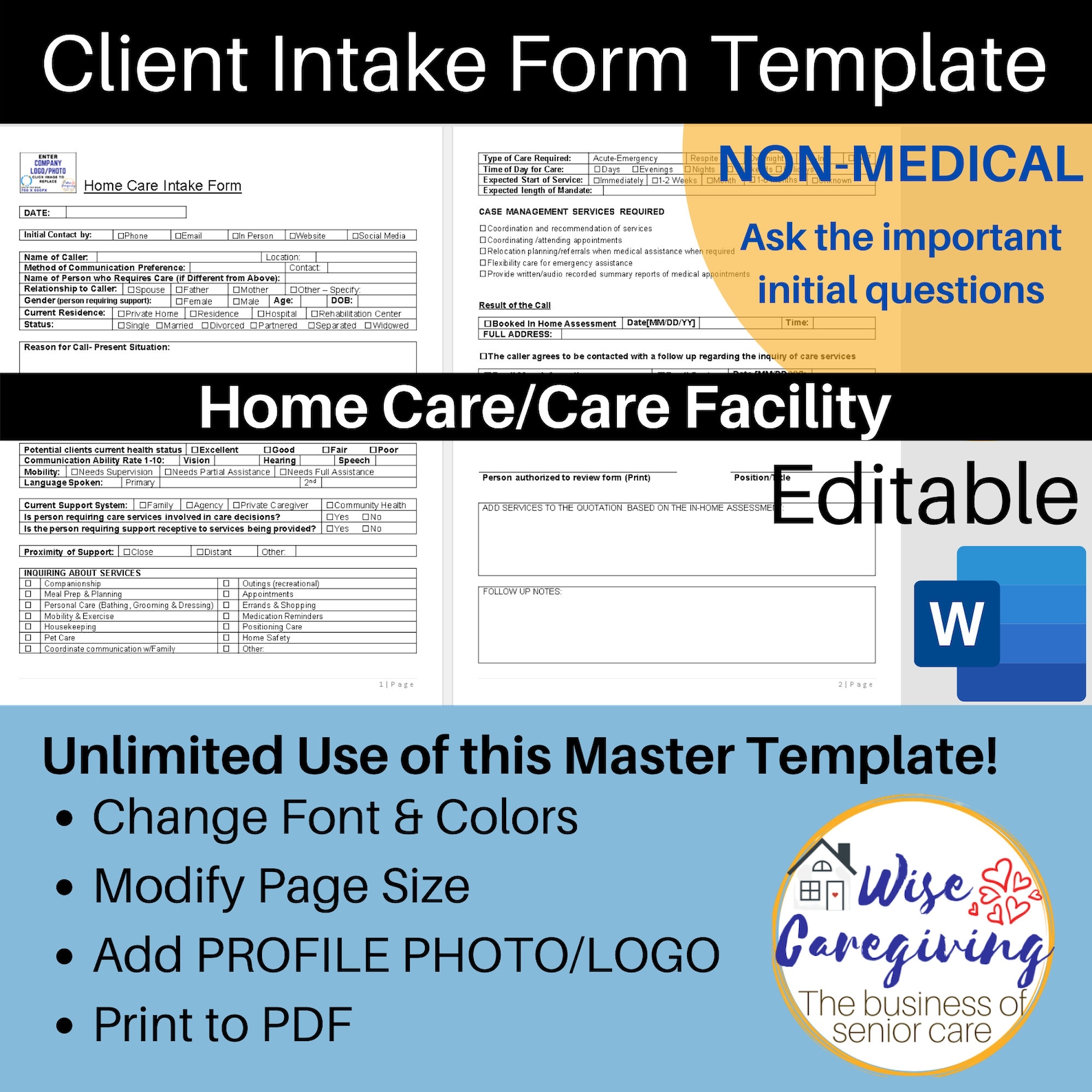 home-care-intake-form-initial-assessment-admission-form-etsy