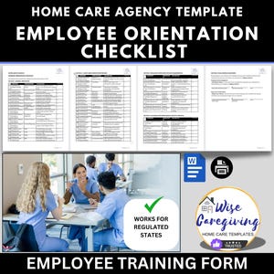 Orientation for New Caregiver Template, Home Care Training Process, Checklist & Tracker, Personal Care Workers, Insert LOGO, MS Word Doc