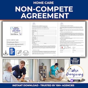 Home Care Non-Compete Agreement Template: Agency Employee Document | MS Word | Printable