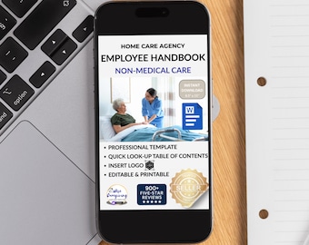 Home Care Employee Handbook | Non-Medical Caregiver Policies for Agencies | MS Word Template | Editable | Printable