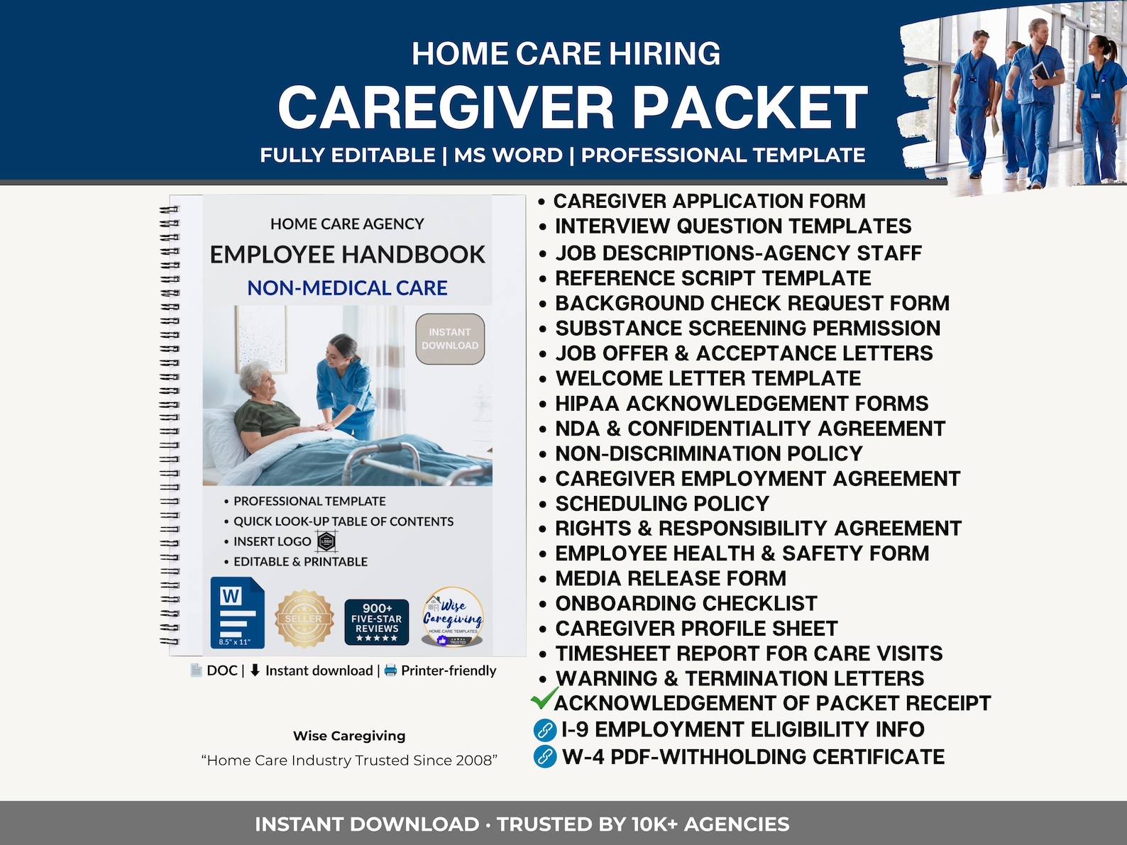 Caregiver Hiring Packet for Non-medical Home Care Agencies | Employee ...