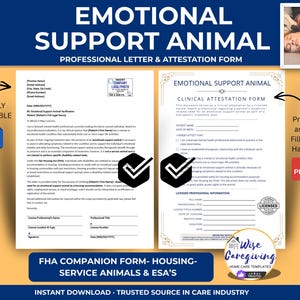 Editable ESA Letter Template: Emotional Support Animal, Housing & Travel, Printable MS Word + PDF