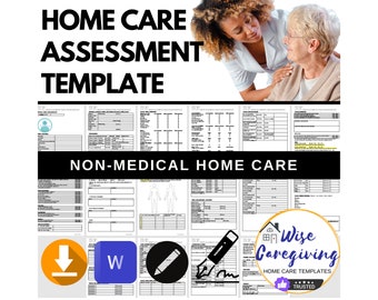 Home Care Assessment Template, Current Client Care Requirements, Medical and Emergency Contacts, ADL's, Insert LOGO, Editable, Printable