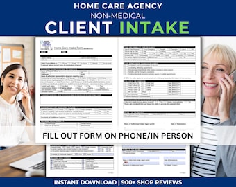 Home Care Client Intake Template: Non-Medical Admissions Form | MS Word & Fillable PDF