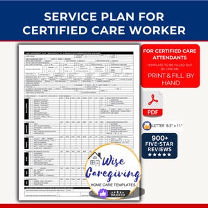 USA Caregiver Service Plan Template: Certified Attendant Tasks (PDF)