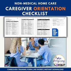 Home Care Employee Orientation Checklist Template: US Non-Medical Services | MS Word | Editable | Printable