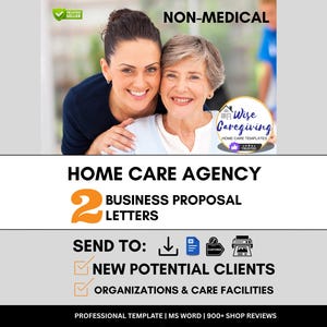 Private Home Care Client Service Proposal Letter Templates: Organizations and Care Facilities | MS Word