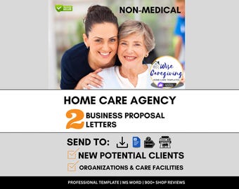 New Home Care Business Owners, Marketing Letter Templates: Organizations and Care Facilities | MS Word
