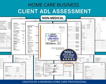 Home Care Client Assessment Template: Non-Medical Services | MS Word Document | Editable | Insert Logo | Printable